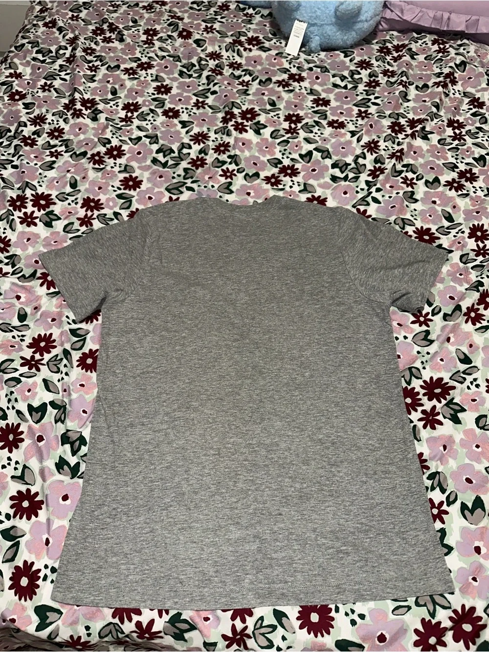 Nike Gray Short-Sleeve Crew Tee with Orange Logo Patch